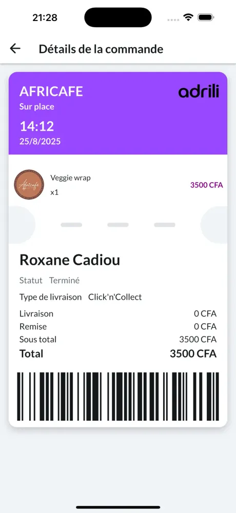 Aperçu de l'application Adrili